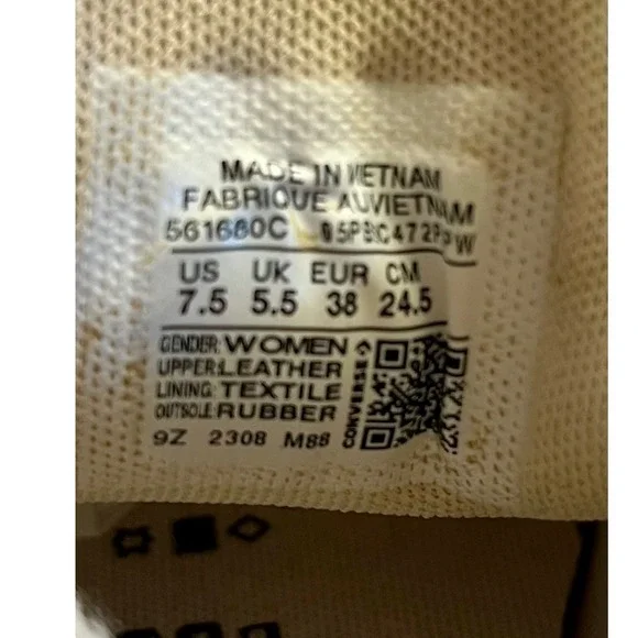 CONVERSE Chuck Taylor All Star Lift Platform White Leather Low Sneakers 7.5 - Picture 5 of 10